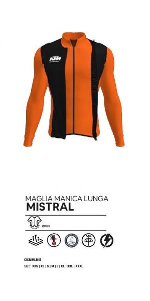 Maglia MANICA LUNGA Mistral BLU con GILET integrato