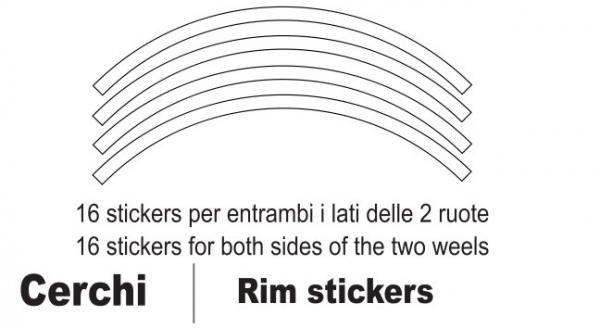 Rim stickers 16 stickers per entrambi i lati delle 2 ruote